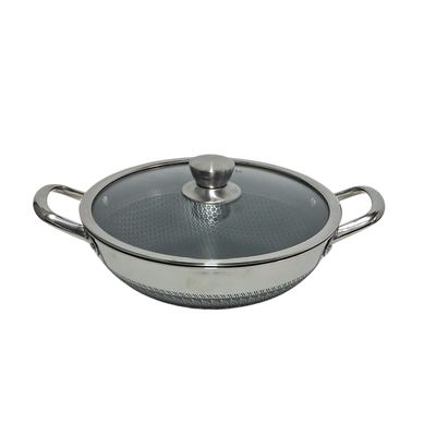 Honeycomb Non-Stick Wok With Glass Lid