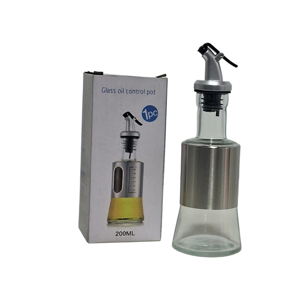 Glass Oil Bottle with Pourer, 200ml