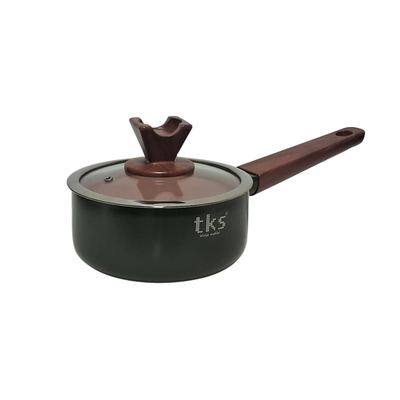 Ceramic coated saucepan with glass lid, 16cm