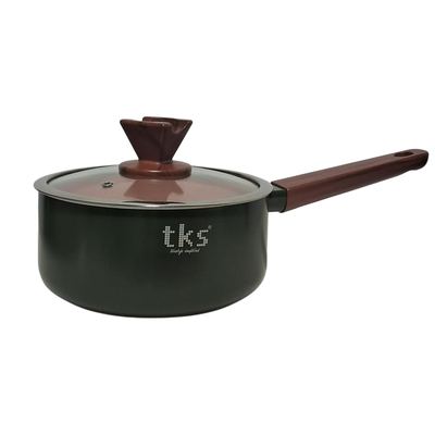 Ceramic coated saucepan with glass lid, 20cm