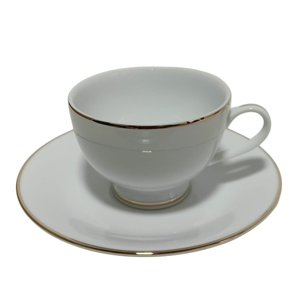 Dankotuwa gold line tea cups and saucers, 12pc
