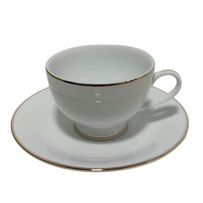 Dankotuwa gold line tea cups and saucers, 12pc