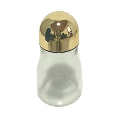 Glass spice shaker with gold lid